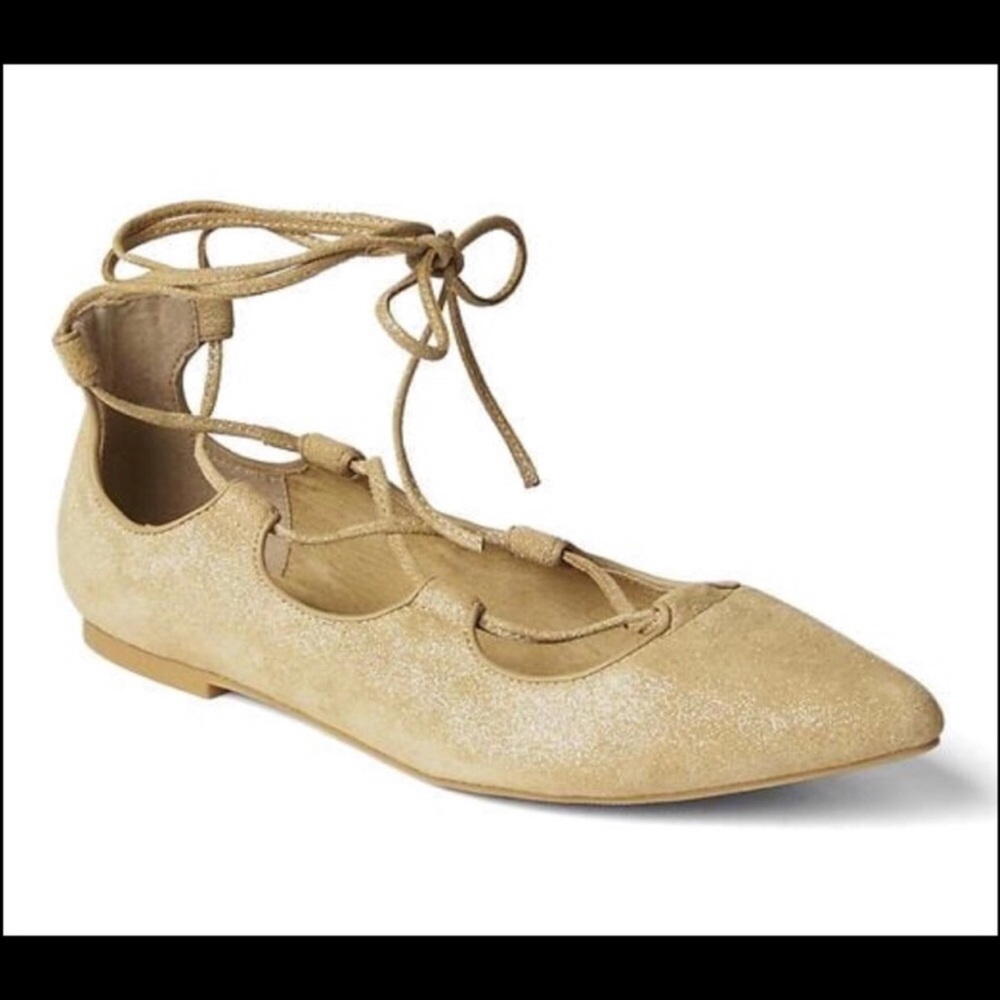 Gold ballet flats